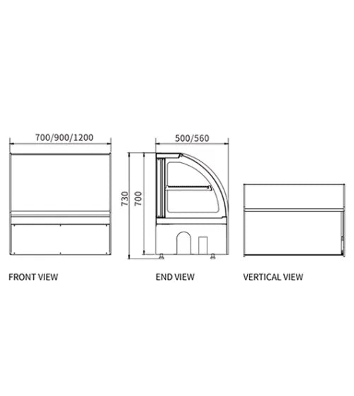 Chilled Counter-Top Food Display – Snow Village DG-TY700 (72L)Description