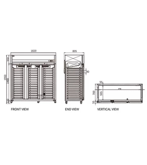 Stainless Steel Triple Door Tray Freezer – Snow Village CFD-60D3F-K (1395L)