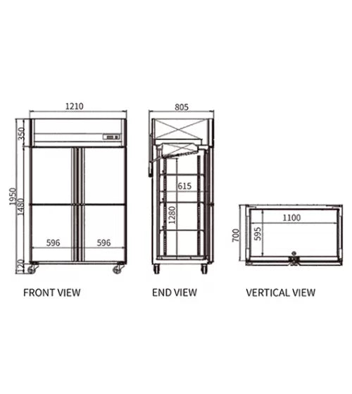 Stainless Steel Four Door Freezer – Snow Village CFD-40D4F (925L)