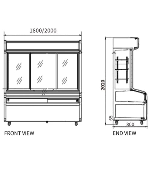 Triple Door Triple Temperature Display Cabinet – Snow Village HY-1800W
