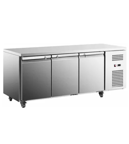 Stainless Steel Triple Door Workbench Fridge – Snow Village GNR1820T3 (310L)