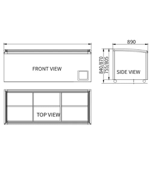 Modular Supermarket Island Freezer – Snow Village CQZ-18D (682L)