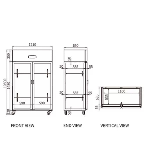 Stainless Steel Two Glass Door Fridge – Snow Village CFR-40B2F (925L)
