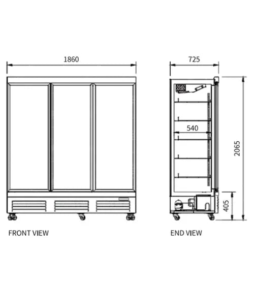Triple Glass Door Display Freezer – Snow Village LD-1860FX (1670L)