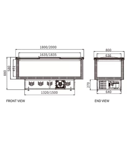 Supermarket Island Freezer – Snow Village SD/SC-2000 (798L)