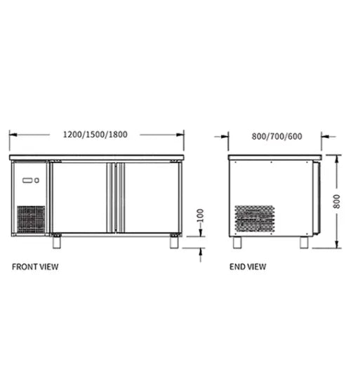 Stainless Steel Double Door Workbench Freezer – Snow Village PLD-18N2F (385L)