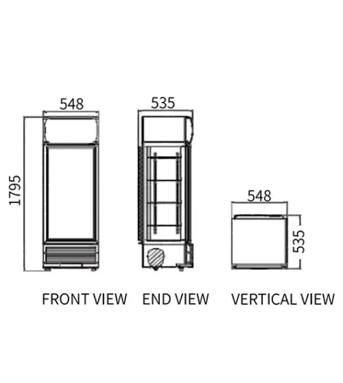 Single Glass Door Display Fridge – Snow Village LC-258(A) (258L)