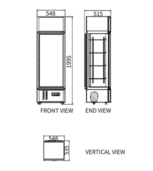 Single Glass Door Display Fridge – Snow Village LC-298B (298L)