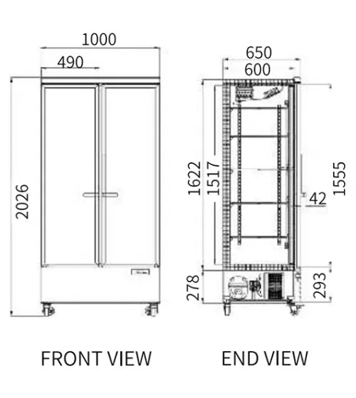 Double Glass Door Display Fridge – Snow Village LC-1000FX (670L)