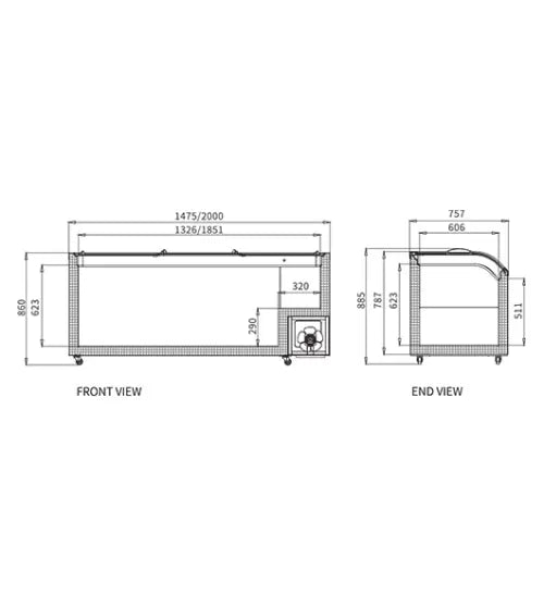 Dual Temperature Supermarket Island Freezer – Snow Village SD/SC-518 (518L)