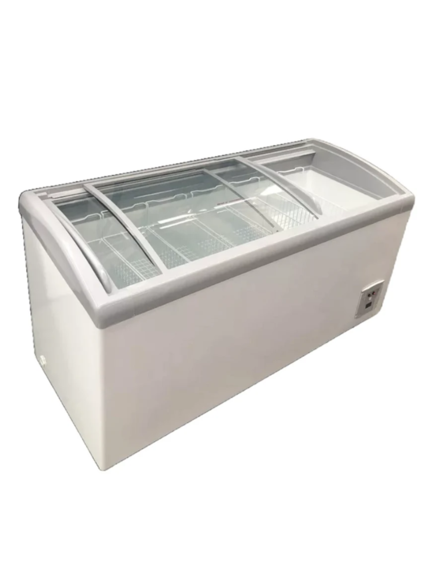 Eurotag Commercial Display Chest Freezer 610L Angle Top Curved Glass