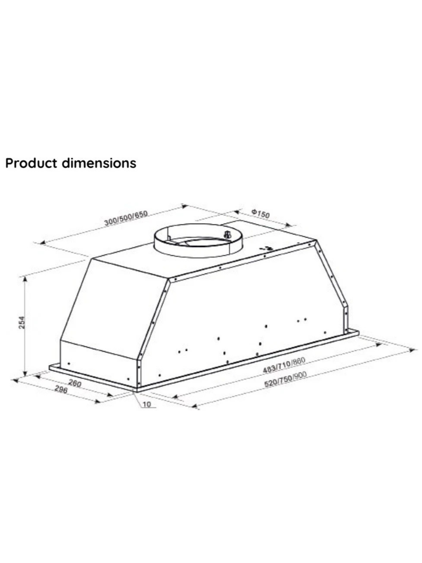 Tisira 75cm Undermount Rangehood