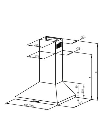 Eurolux 60cm Rangehood Stainless Steel Range Hood Kitchen Canopy