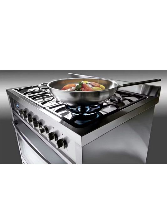 Euromaid 90cm Freestanding Electric Oven With Gas Cooktop Stainless Steel