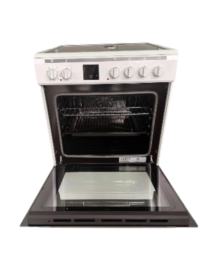 Eurotag 60cm Ceramic Cooktop White 9 Function Fully Electric Freestanding Cooker