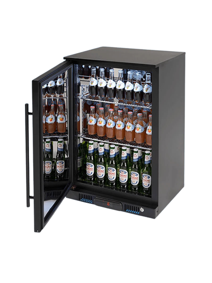 Euro Single Solid Door Beverage Cooler Black