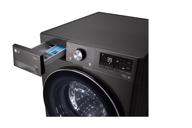 LG  12kg/8kg Series 9 Front Load Washer Dryer Combo (Black Steel) WVC9-1412B