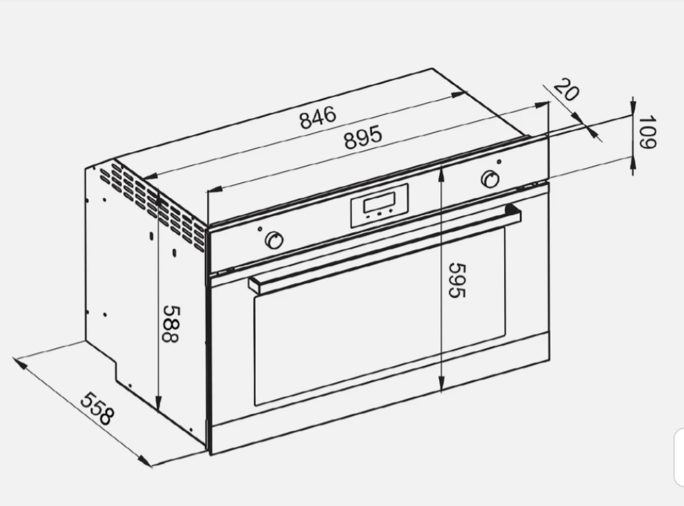 Belling BDO9611BK 90cm Built-in 8 Function Black Glass Oven - Made in Italy