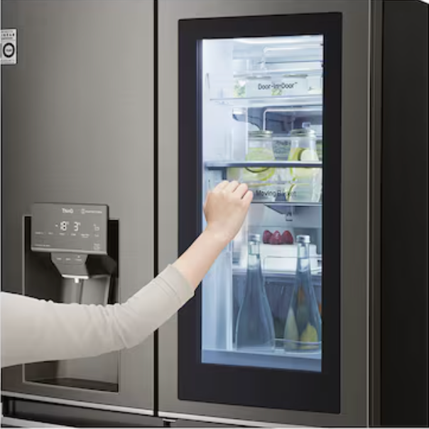 LG 637L French Door Fridge, with InstaView Door-In-Door®, in Black Stainless Finish