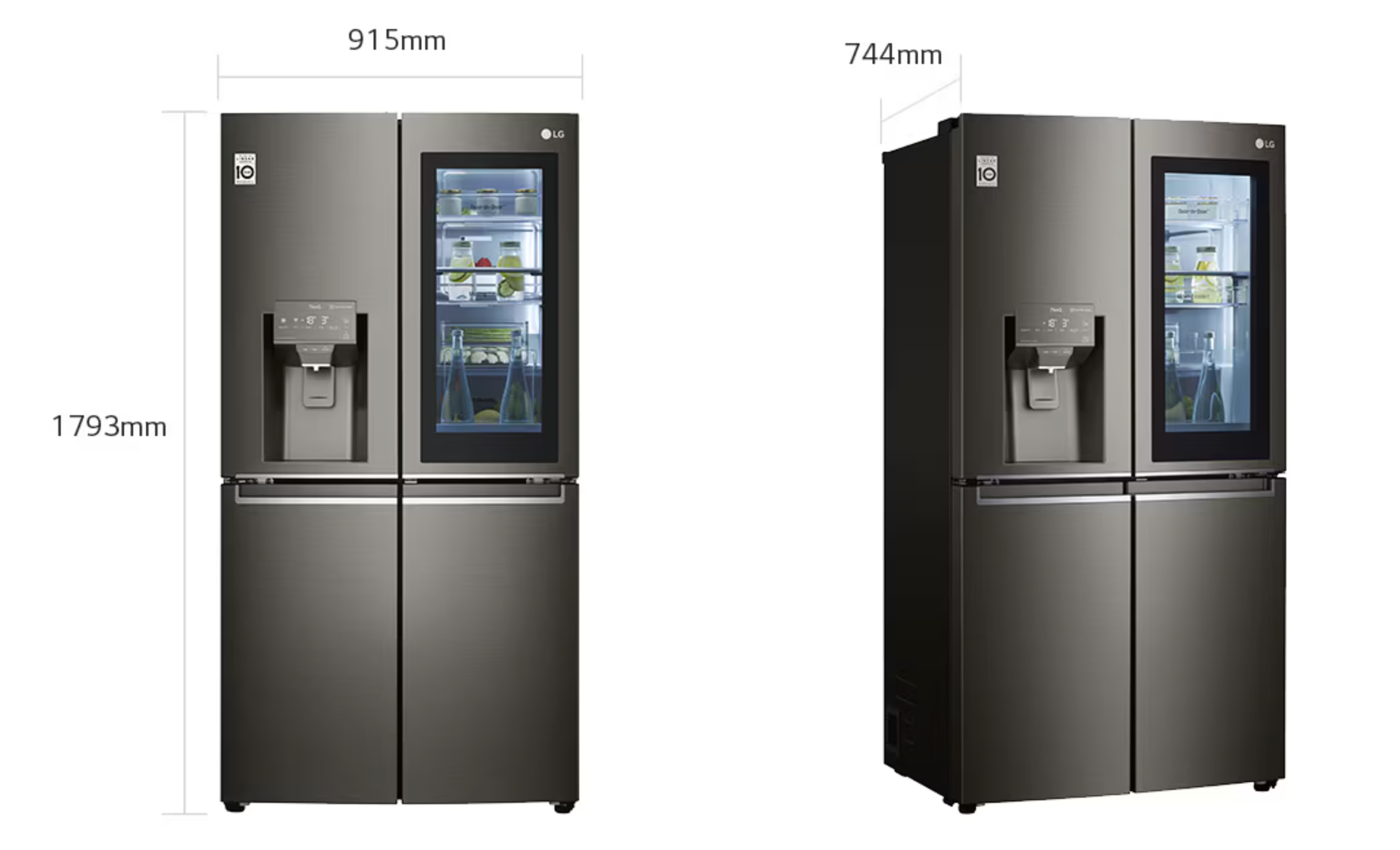 LG 637L French Door Fridge, with InstaView Door-In-Door®, in Black Stainless Finish