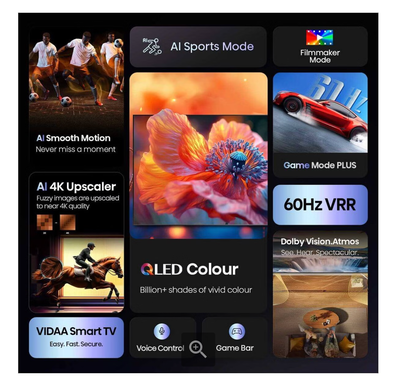 Hisense 85Q6QAU 85" QLED 4K Smart Google TV   Dolby Vision Atmos  AI Upscaler  2025  3 Year Warranty