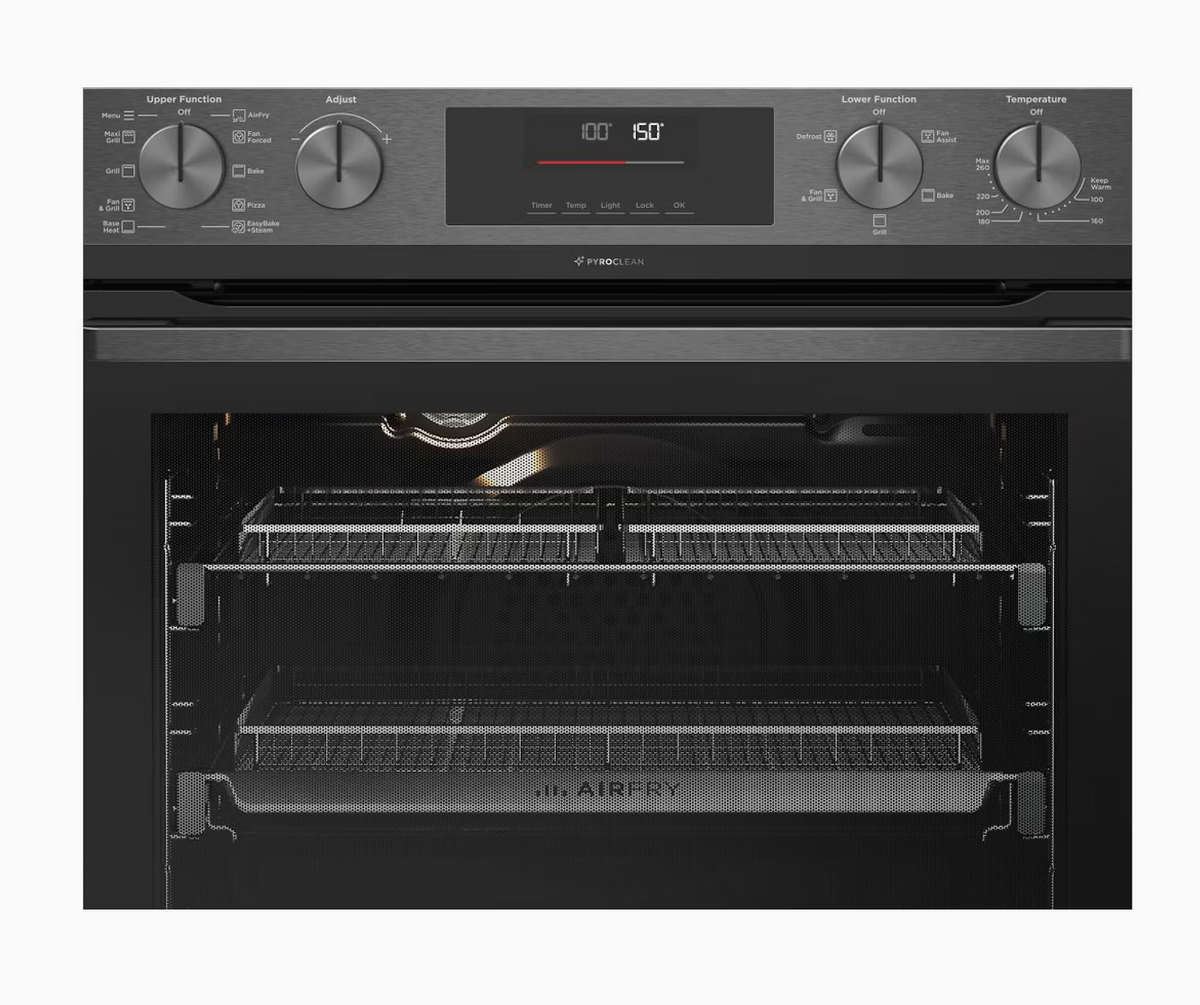 Westinghouse 600mm Multi-Function 10/5 Pyrolytic Duo Oven with Dual Air Fry - Dark Stainless Steel