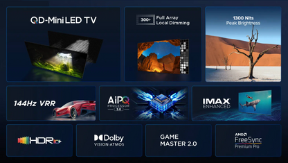 TCL 55C755 55" (139cm) QD-Mini LED Google TV 3YEARS WARRANTY ONLY$799