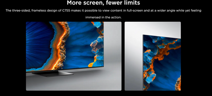 TCL 55C755 55" (139cm) QD-Mini LED Google TV 3YEARS WARRANTY ONLY$799