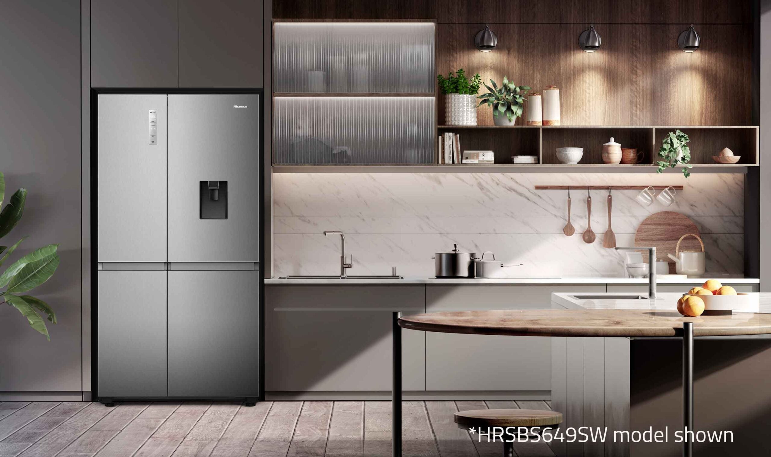 Hisense 649L PureFlat Side by Side Fridge (Silver) HRSBS649SW
