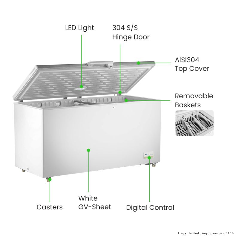 Thermaster 520L Chest Freezer with Stainless Steel Lid - BD520F