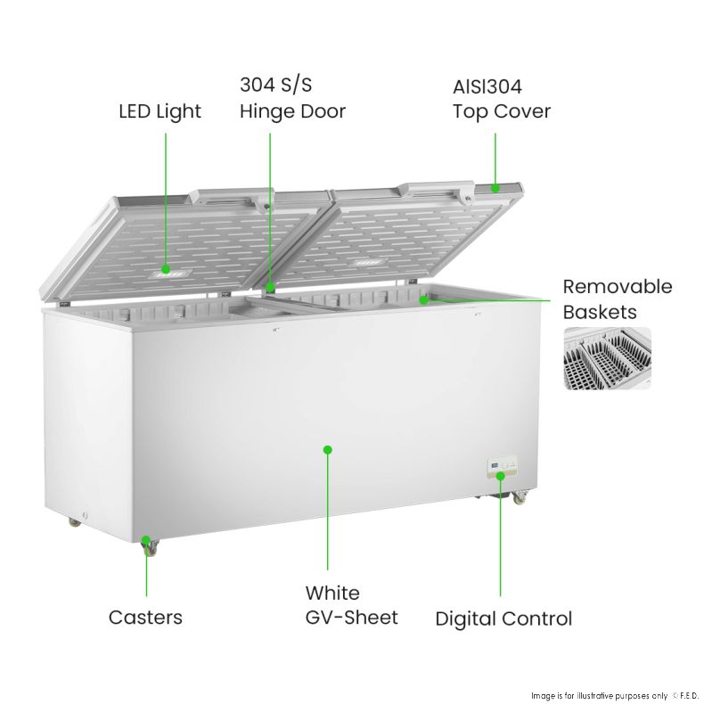 Thermaster 600L Chest Freezer with Stainless Steel Lid - BD600F