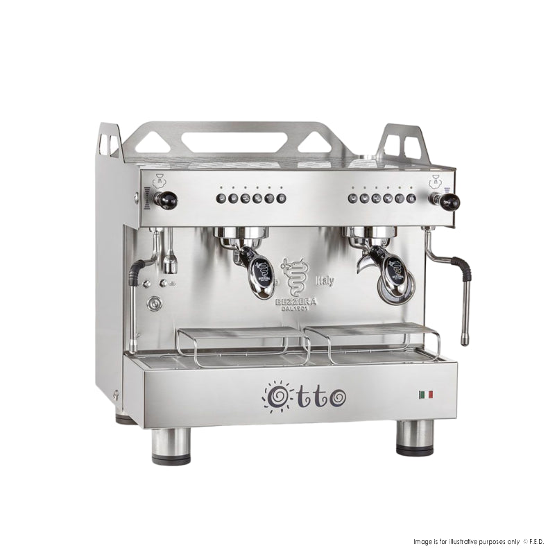 Bezzera OTTO Silver Compact 2 Group Espresso Machine BZOTTOCDE2IS1