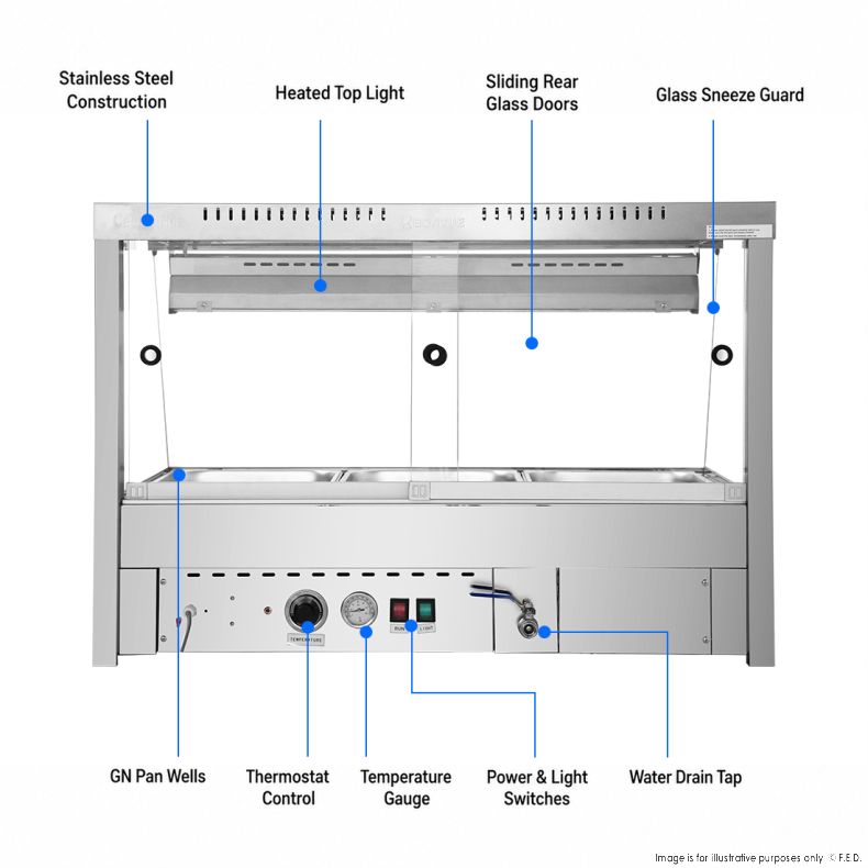 Bonvue Angled Countertop Wet and Dry Bain Marie BM11TC