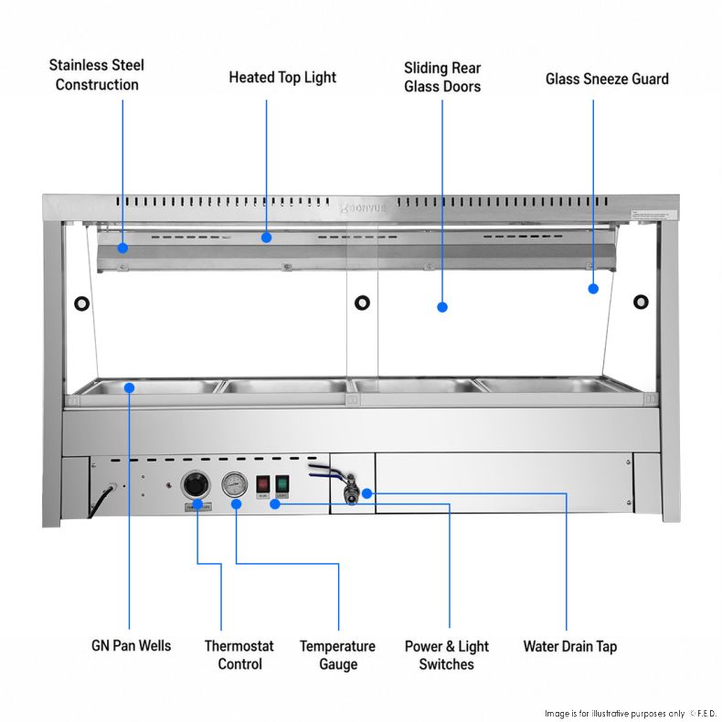 Bonvue Angled Countertop Wet and Dry Bain Marie BM14TC