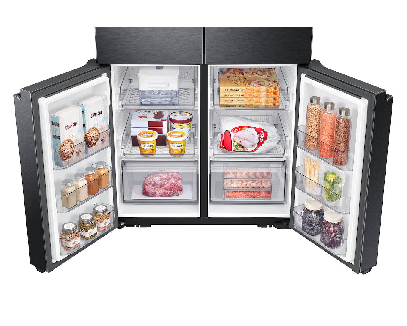 4-Door French Door Refrigerator Big Bottle Door Bins 649L (SRF7100B)