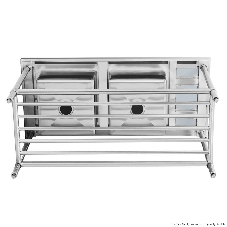 Double Left Sink Bench with Pot Undershelf DSB7-1500L/A