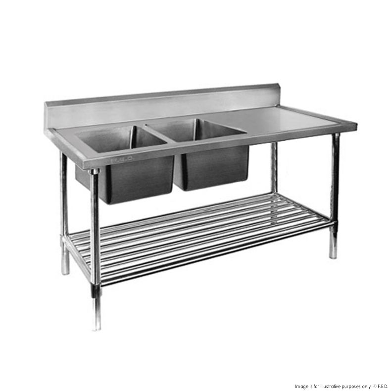 Double Left Sink Bench with Pot Undershelf DSB7-1800L/A