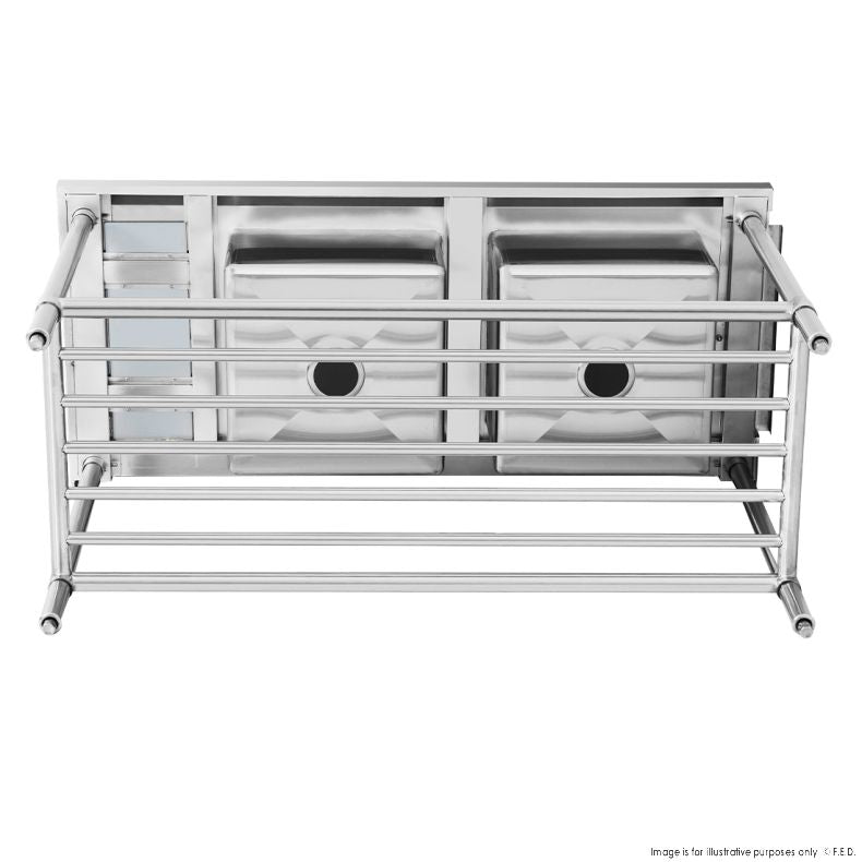 Right Inlet Double Sink Dishwasher Bench - DSBD7-1500R/A