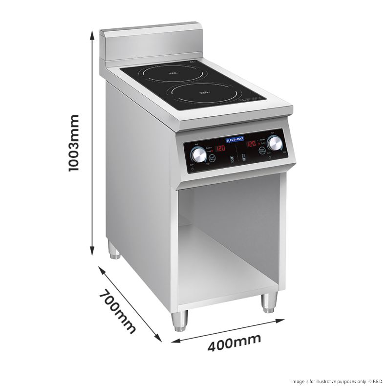 Electmax 700 Series Induction 2-Burner Cooker with Splashback EIC7-400P