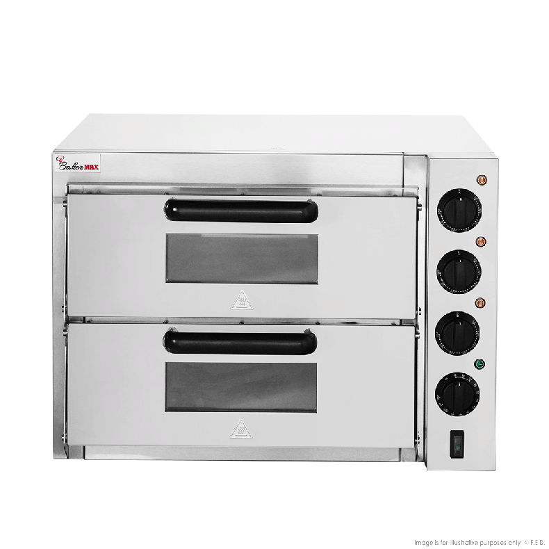 BakerMax Compact Countertop Double Deck Electric Pizza Oven - EP-2T