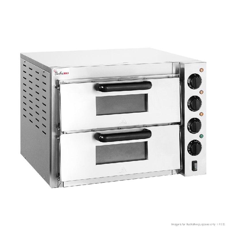BakerMax Compact Countertop Double Deck Electric Pizza Oven EP-2T/15