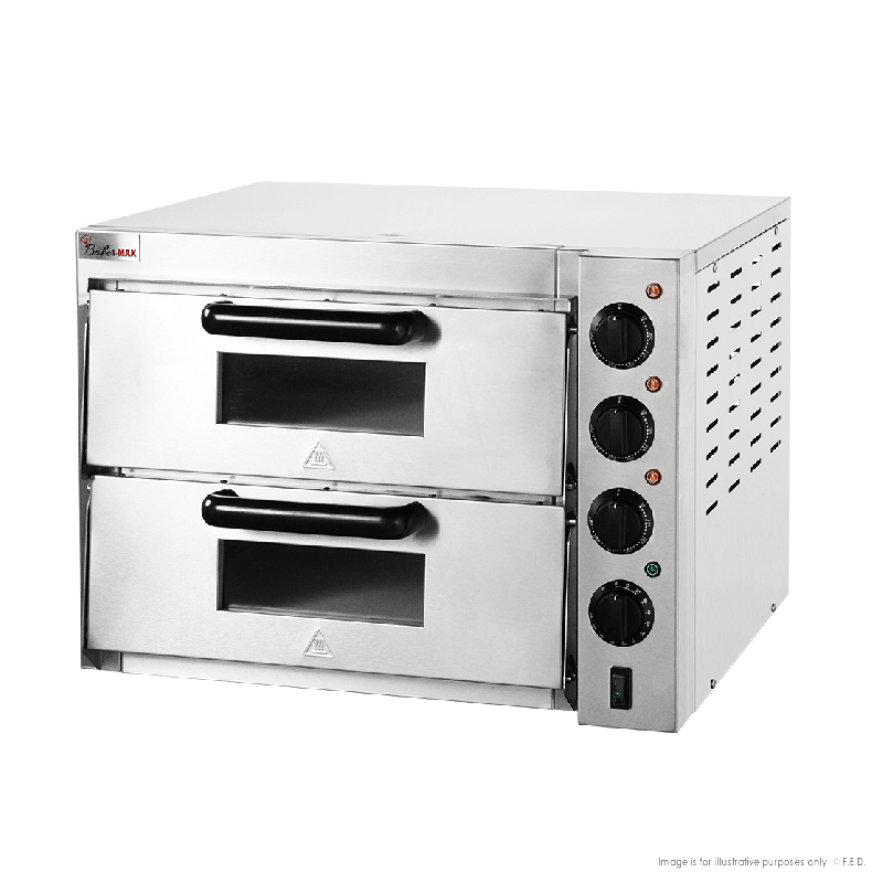 BakerMax Compact Countertop Double Deck Electric Pizza Oven EP-2T/15