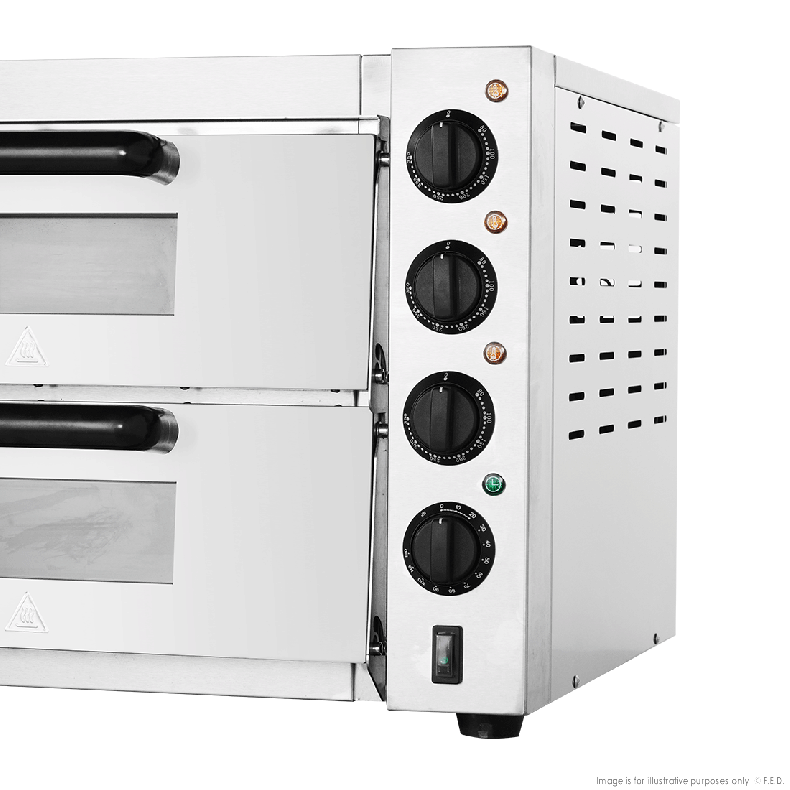 BakerMax Compact Countertop Double Deck Electric Pizza Oven EP-2T/15