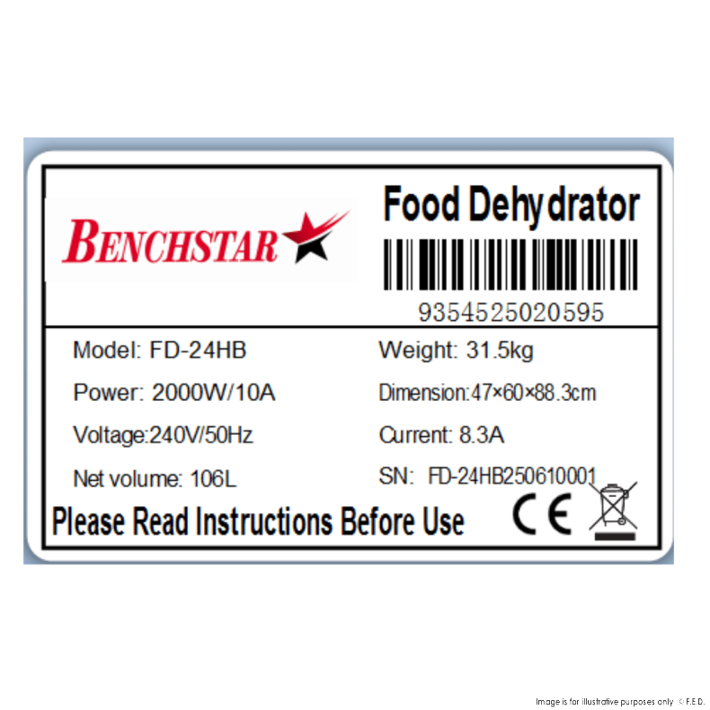 Benchstar Food Dehydrator with 24 trays – FD-24HB