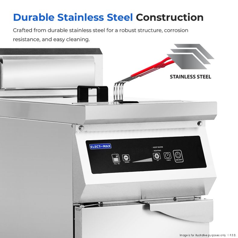 Electmax 700 Series Induction Single Fryer with Splashback - IFS7-30L