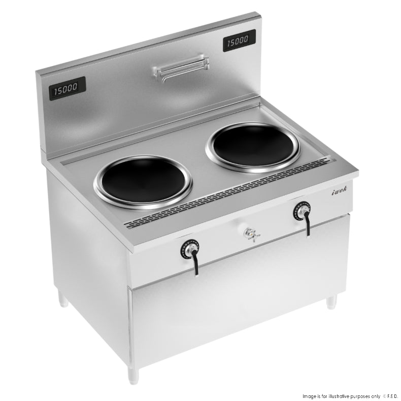 IWOK Commercial Induction Double Wok – IWOK-2