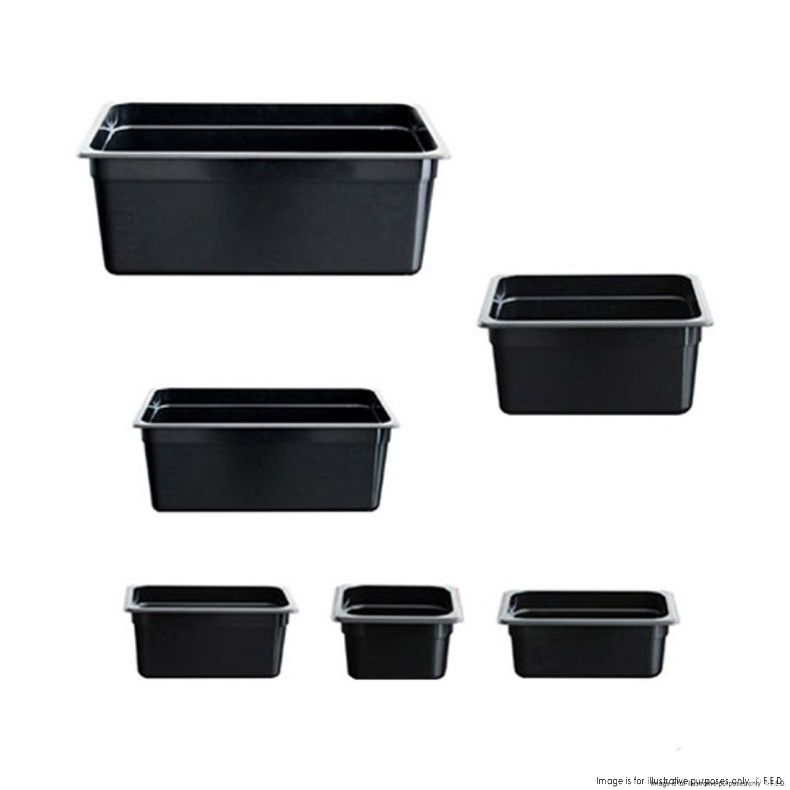 JW-P122B - Black Poly 1/2 x 65 mm Gastronorm Pan