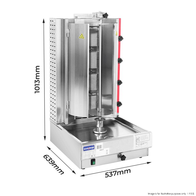 GasMax Semi-automatic 4 Burner NG Kebab Machine KB-4