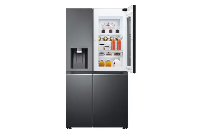 LG 635L Side by Side Fridge with InstaView Door-In-Door (Matte Black) GS-V635MBLC
