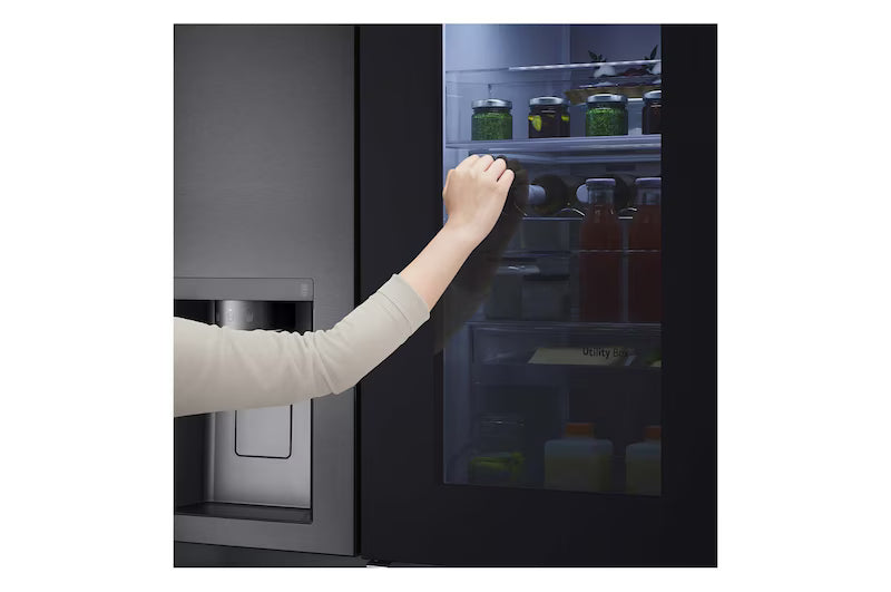 LG 635L Side by Side Fridge with InstaView Door-In-Door (Matte Black) GS-V635MBLC